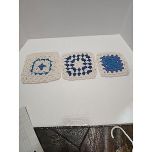 Homemade Granny Square Dish Clothes Set Of 3 Made In The USA